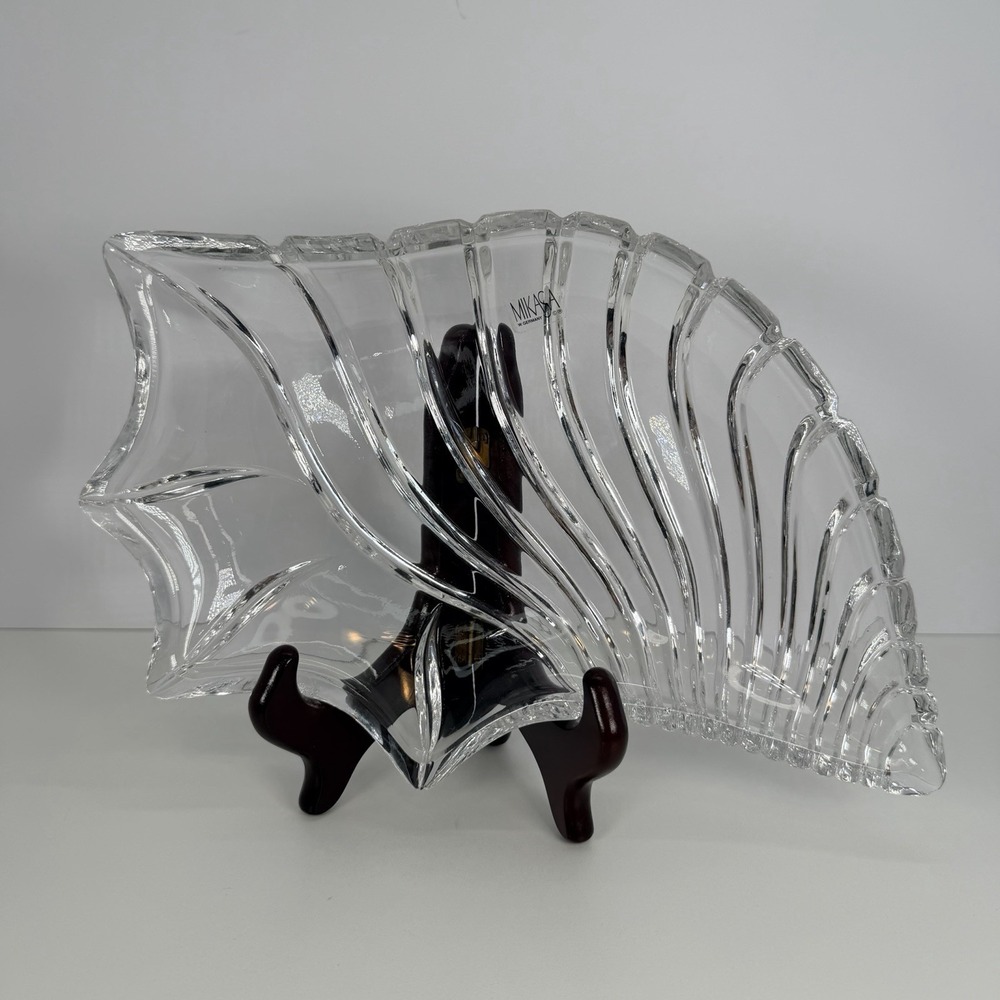 Mikasa Clear crystal shell Candy Dish Trinket Tray Vintage Serving Dish - Picture 5 of 6